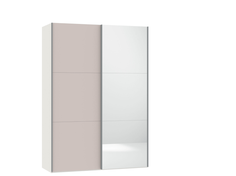 Optimum Schwebetürschrank Glas «Rose Quartz» matt / Spiegel