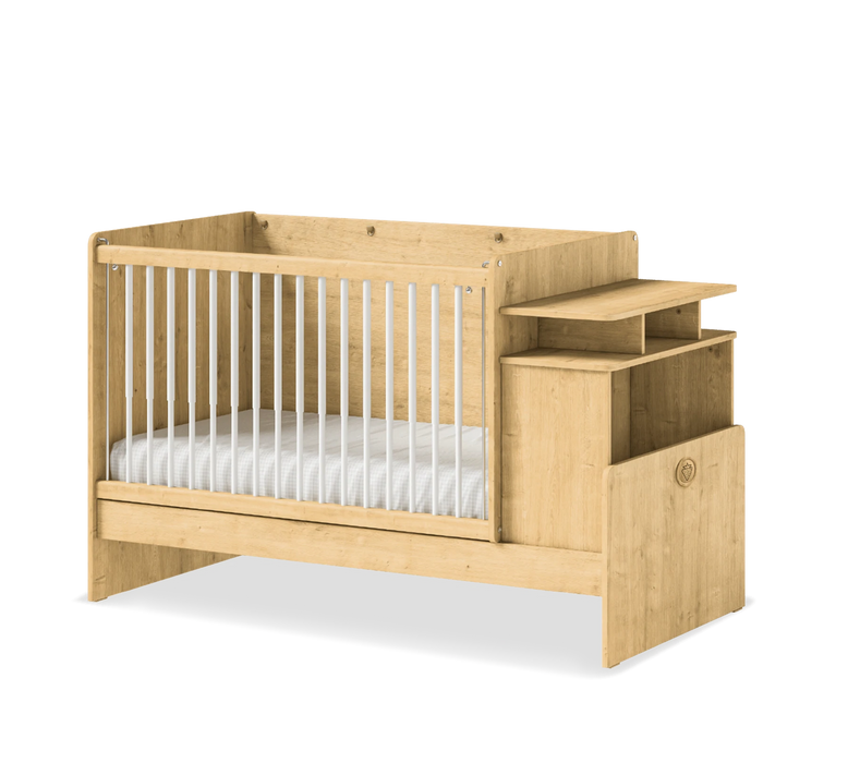 Mocca Baby Umbaubares Bett mit Pult 70 x 115 cm – 70 x 145 cm