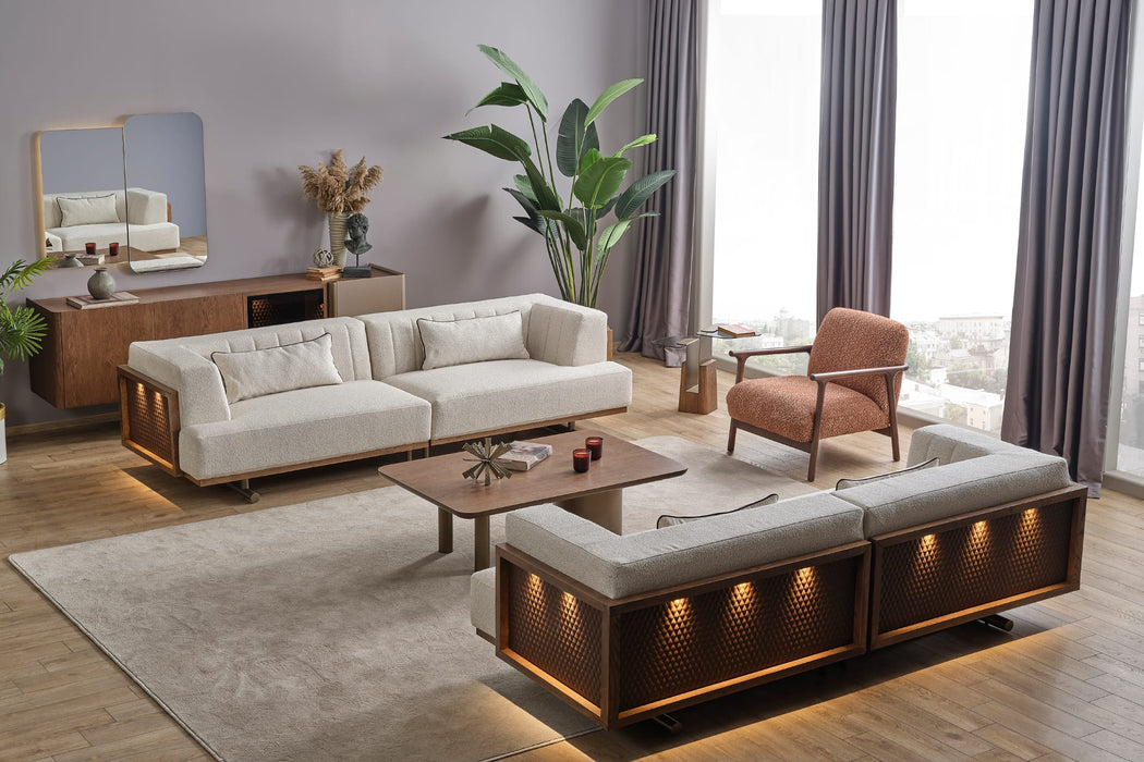 Laura 3er Sofa mit LED Beleuchtung