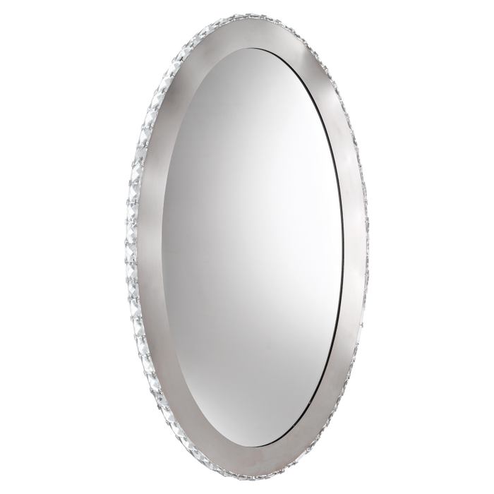 Toneria Wandspiegel oval LED chrom / Kristal, klar