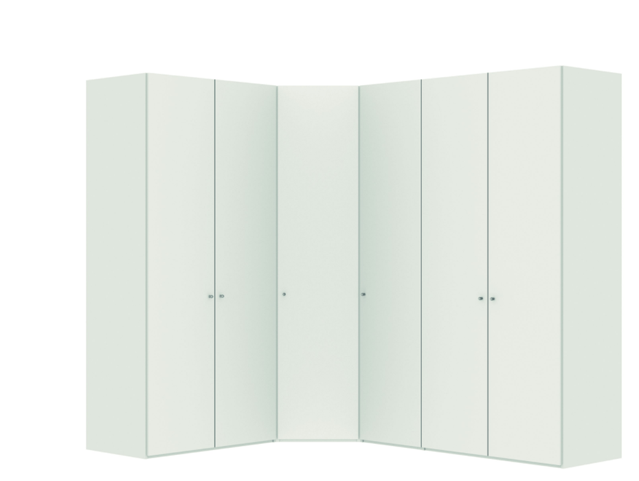 Optimum Eck- Drehtürschrank Cremeweiss