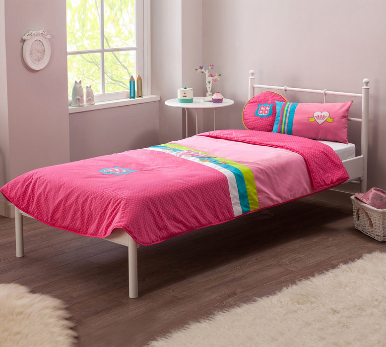 Pink Bett-Überwurf 90-100 cm