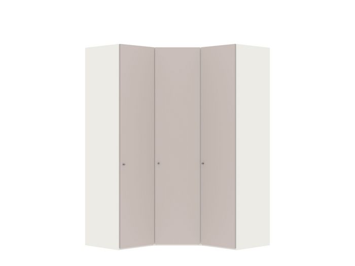 Optimum Eck- Drehtürschrank Glas << Rosa Quartz >> matt