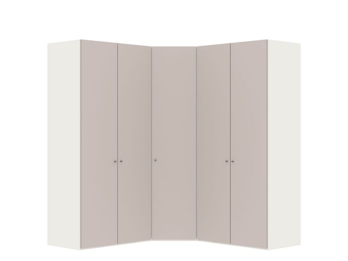 Optimum Eck- Drehtürschrank Glas << Rosa Quartz >> matt