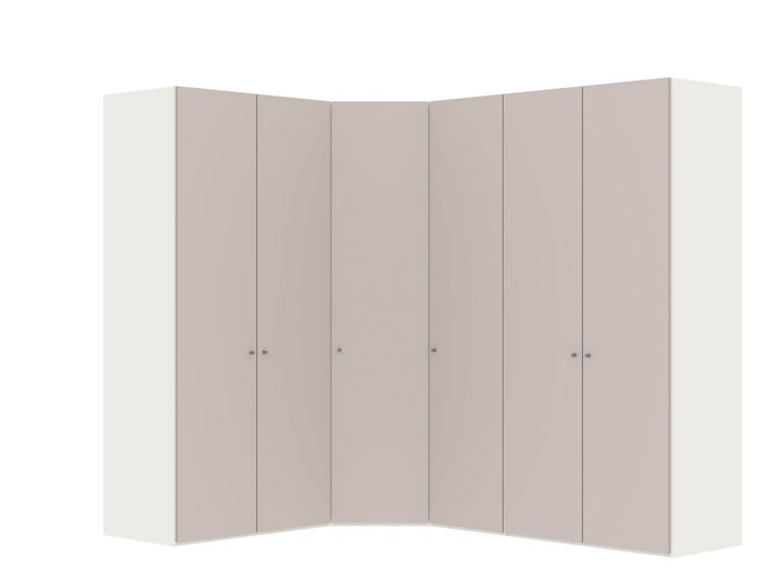 Optimum Eck- Drehtürschrank Glas << Rosa Quartz >> matt