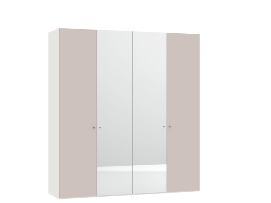 Optimum Drehtürschrank Glas << Rose Quartz >> matt / Spiegel