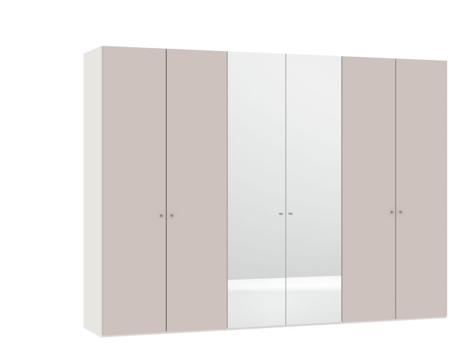 Optimum Drehtürschrank Glas << Rose Quartz >> matt / Spiegel