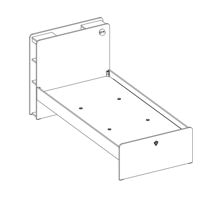 White Bett 100 x 200 cm mit USB Eingänge