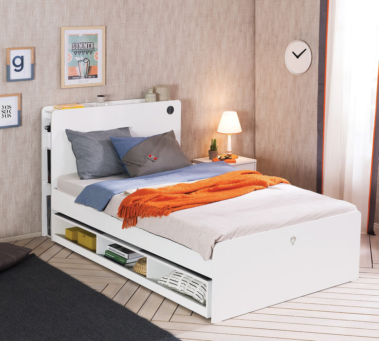 White Unterbett mit Stauraum 90 x 190 cm